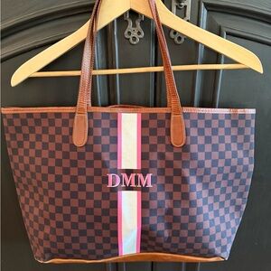 Barrington Gifts Checkered Brown Tote Bag